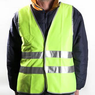 yellow warning jacket