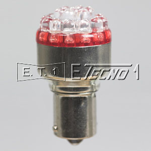 led bulb 12v ba15s 19 led red in box