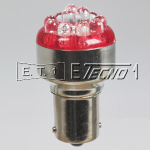 led bulb 24v ba15s 12 led red in box