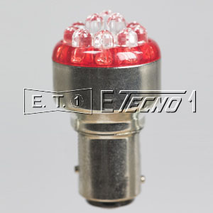 led bulb 12v bay15d 12 led red in box