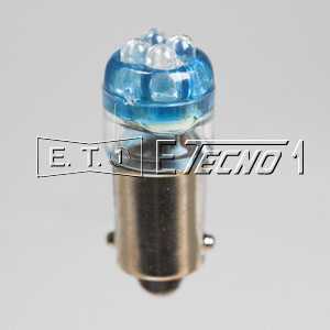 led bulb 24v ba9s 4 led blue in box