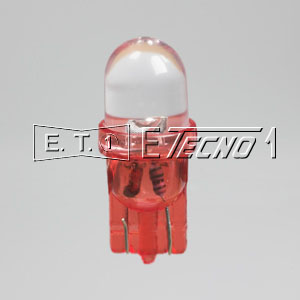 lampada 12v t10 1 led red grezza