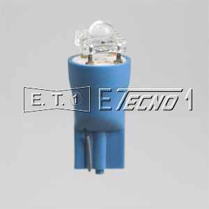 lampada 12v t10 1 led quadrato blue grezza
