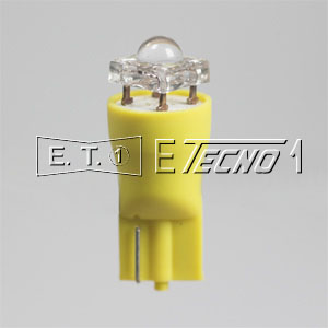 lampada 12v t10 1 led quadrato orange grezza