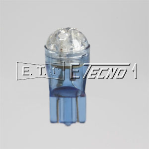 led bulb 12v t10 3 led blue in box