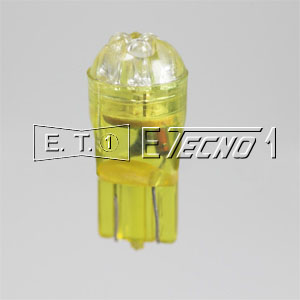 led bulb 12v t10 3 led orange in box